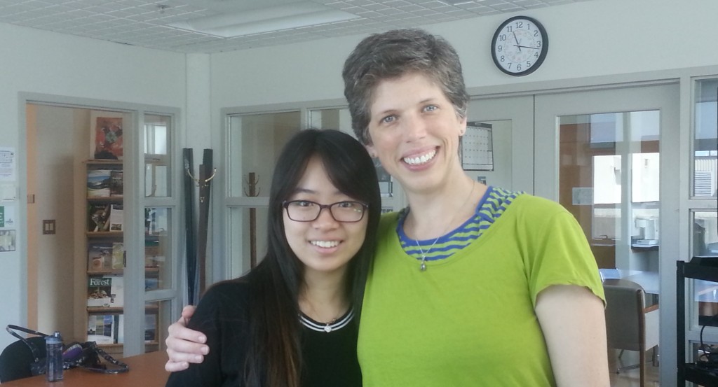 Ruoqian (Joy) Wang and Kate on the last day of Joy's Globalink internship